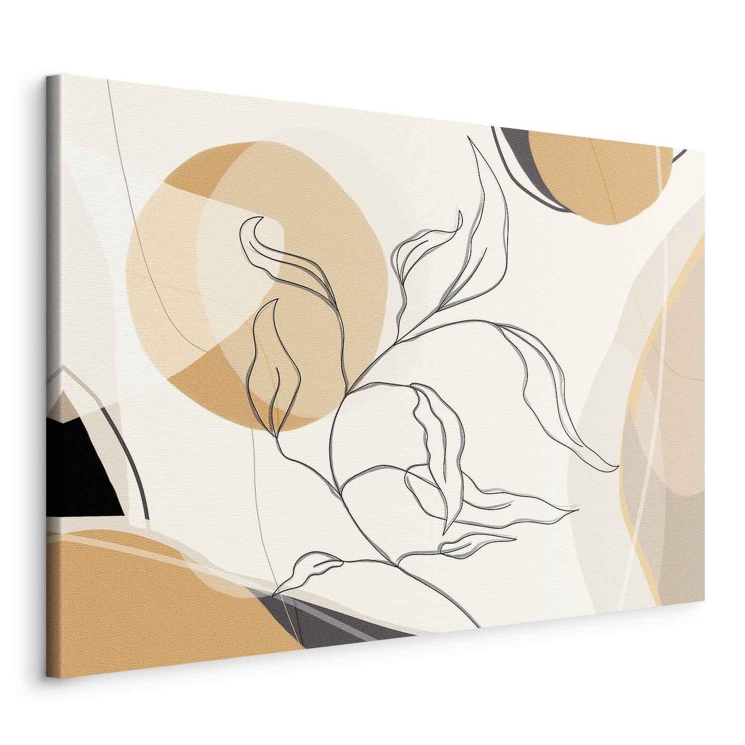 Lærredsbillede Landskab med et blad - 60 x 40 cm - Standard