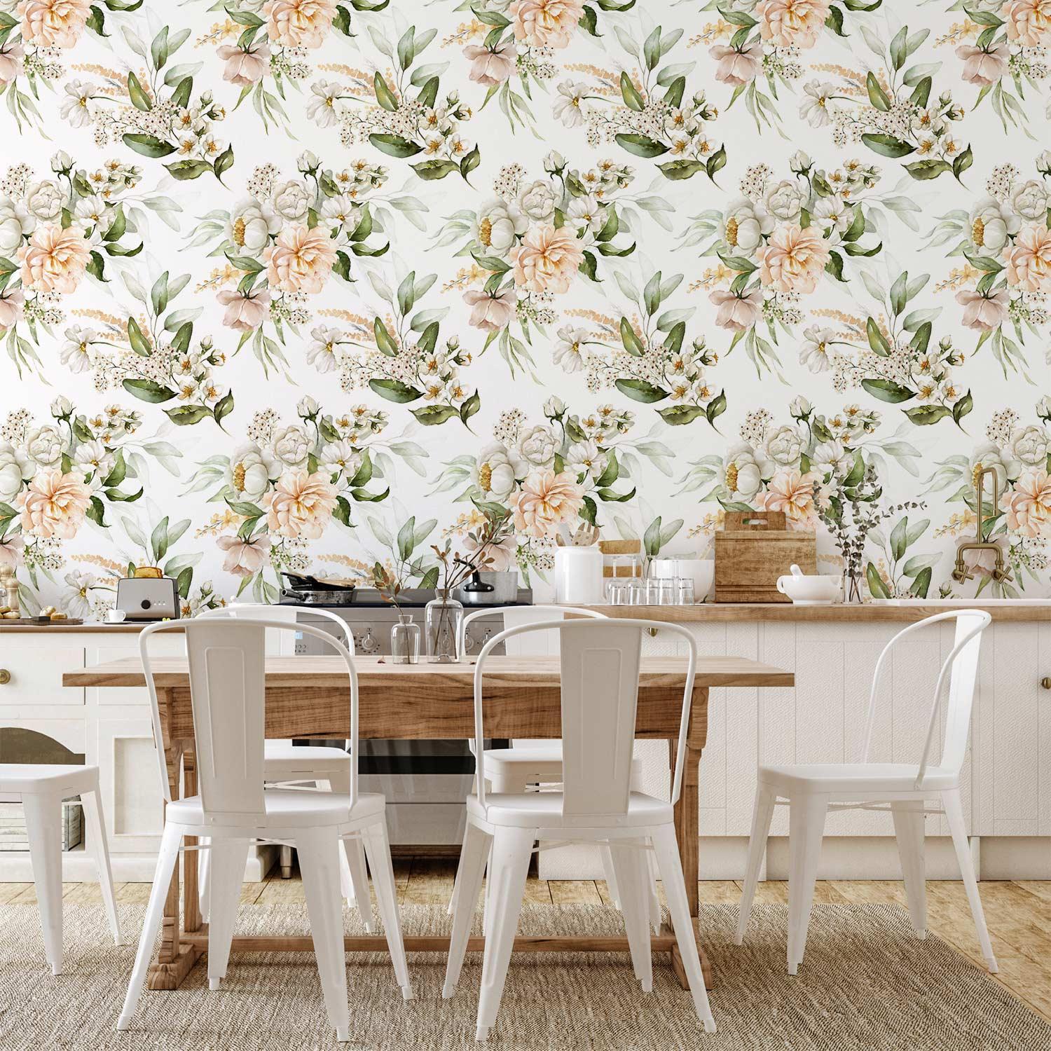 Blomstertapet Flowers in the Clouds - 50 x 1000 cm - Vandtæt