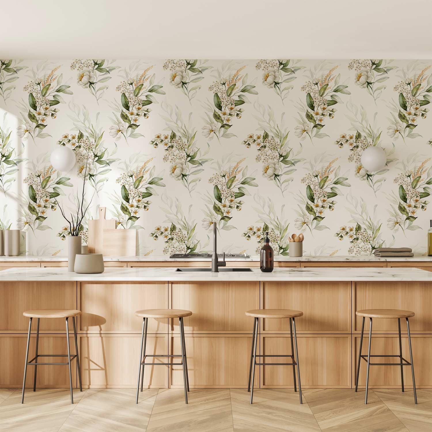 Blomstertapet - Blomsterkjole - 50 x 1000 cm - Vandtæt