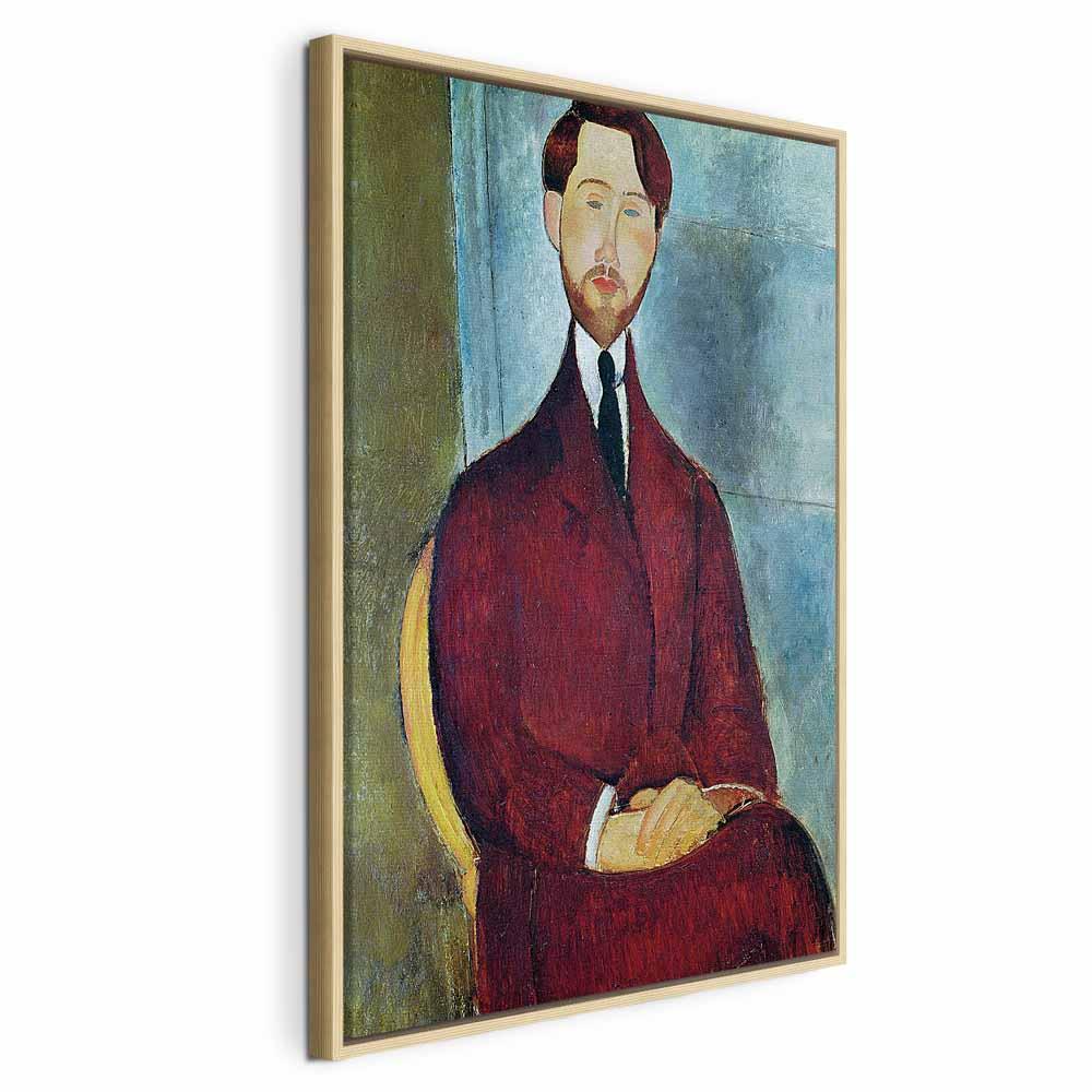 Amedeo Modigliani Leopold Zborowski - billede på lærred - 80 x 120 cm - I en naturlig træramme