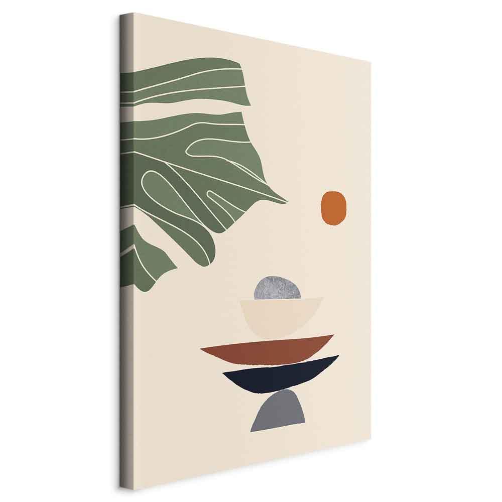Lærredsbillede På den solrige terrasse lodret - 20 x 30 cm - På italiensk lærred