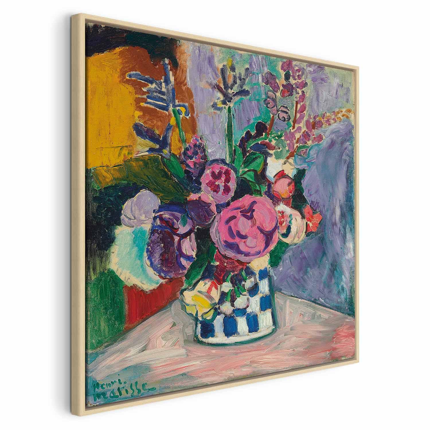 Henri Matisse Pæoner lærredsbillede - 40 x 40 cm - I en naturlig træramme