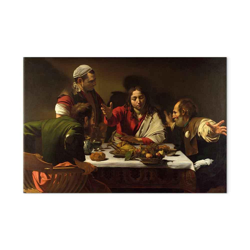 Caravaggio Nadveren i Emmaus billede på lærred - 30 x 20 cm - Akustisk