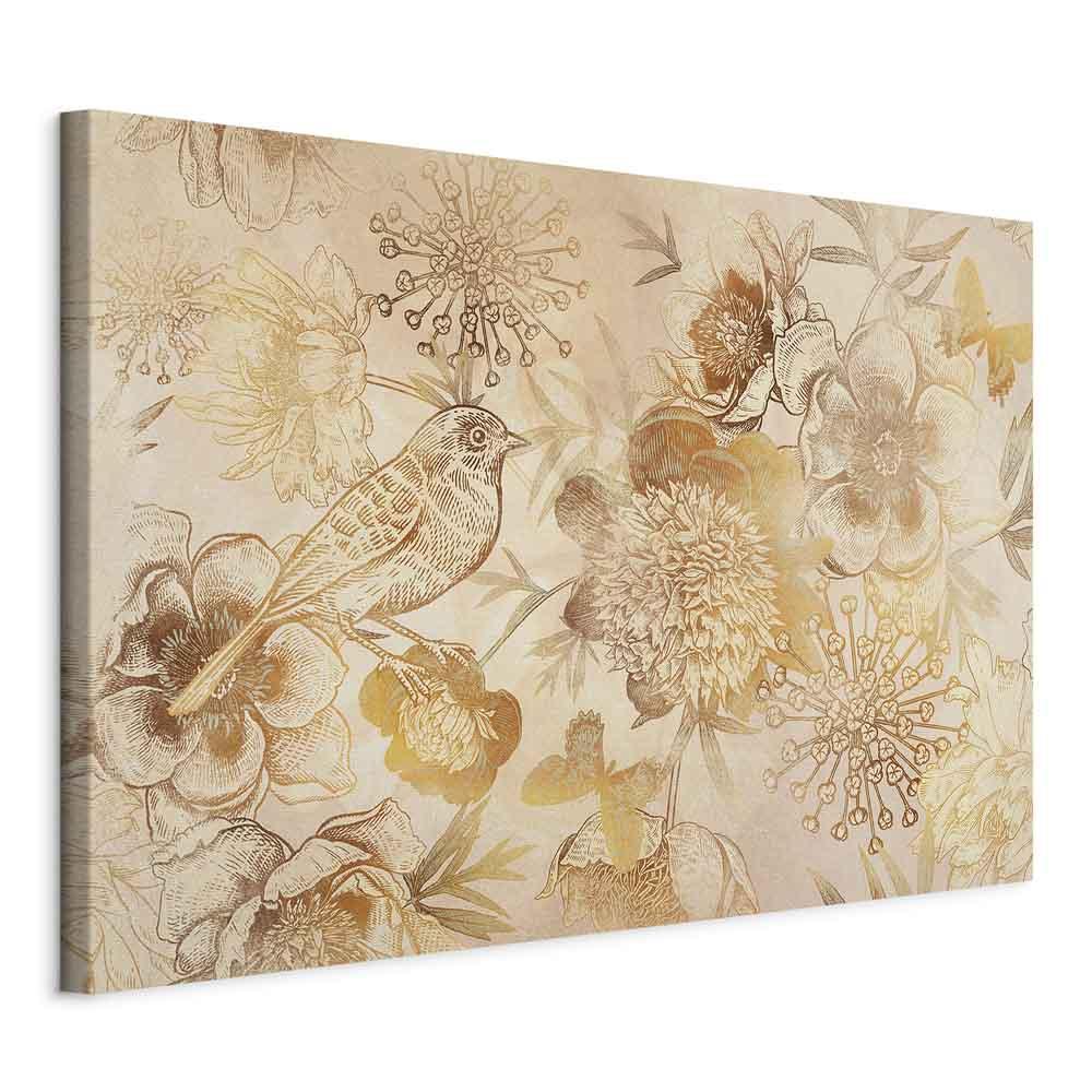 Lærredsbillede Naturens gyldne mosaik i bredformat - 60 x 40 cm - Standard