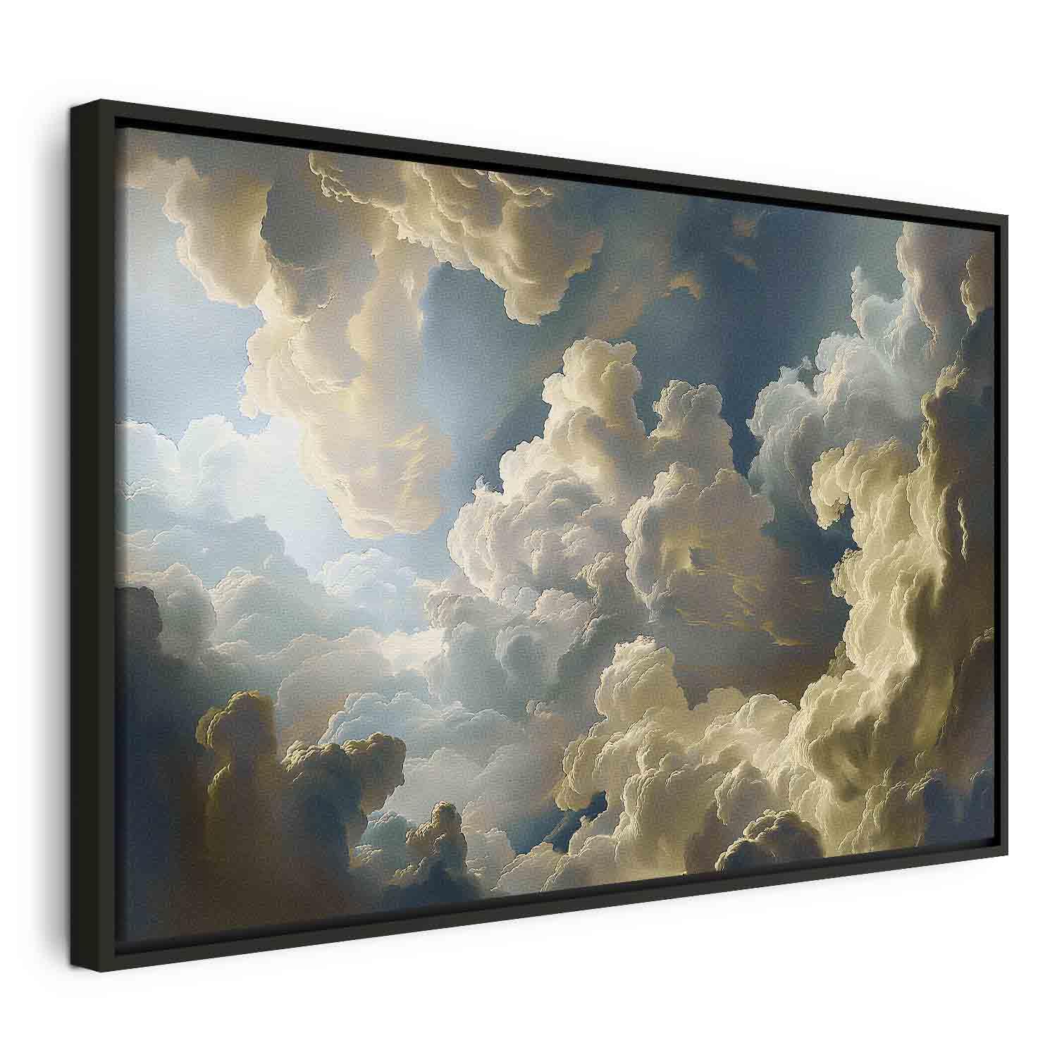 Lærredsbillede Sun and Shadows - himmel og skyer - 90 x 60 cm - I en sort træramme