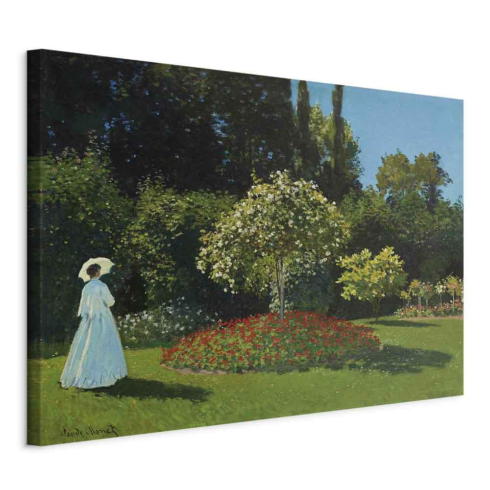 Claude Monet - Kvinde i haven billede på lærred - 60 x 40 cm - Standard