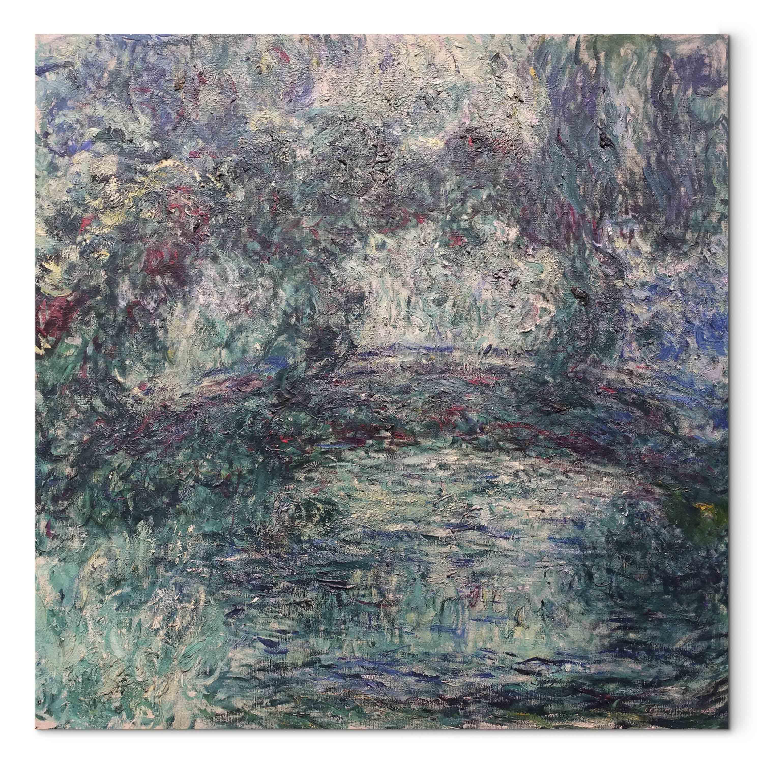 Claude Monet billede på lærred - Den japanske bro - 80 x 80 cm - Premium Print