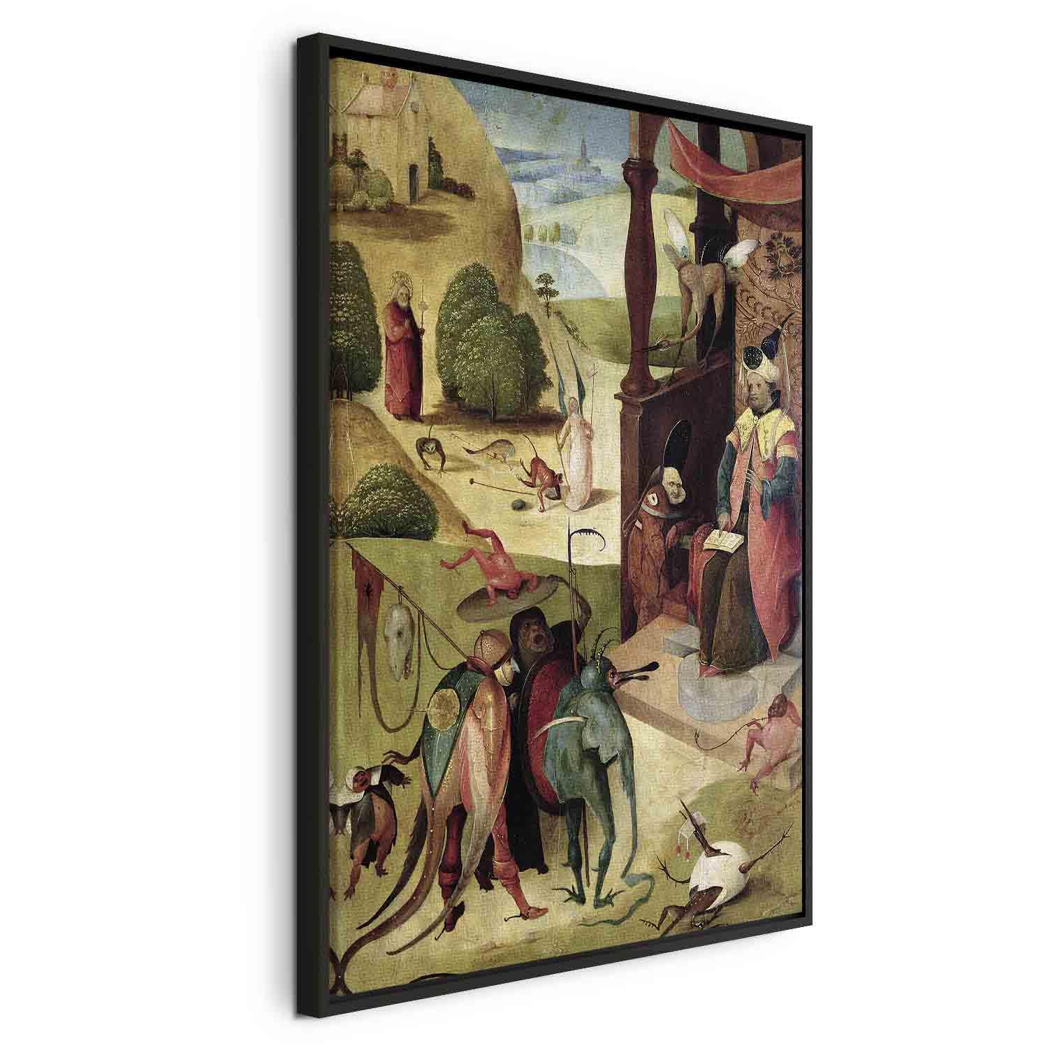 Hieronymus Bosch lærredsbillede - Sankt Jakob og Troldmanden - 40 x 60 cm - I en sort træramme