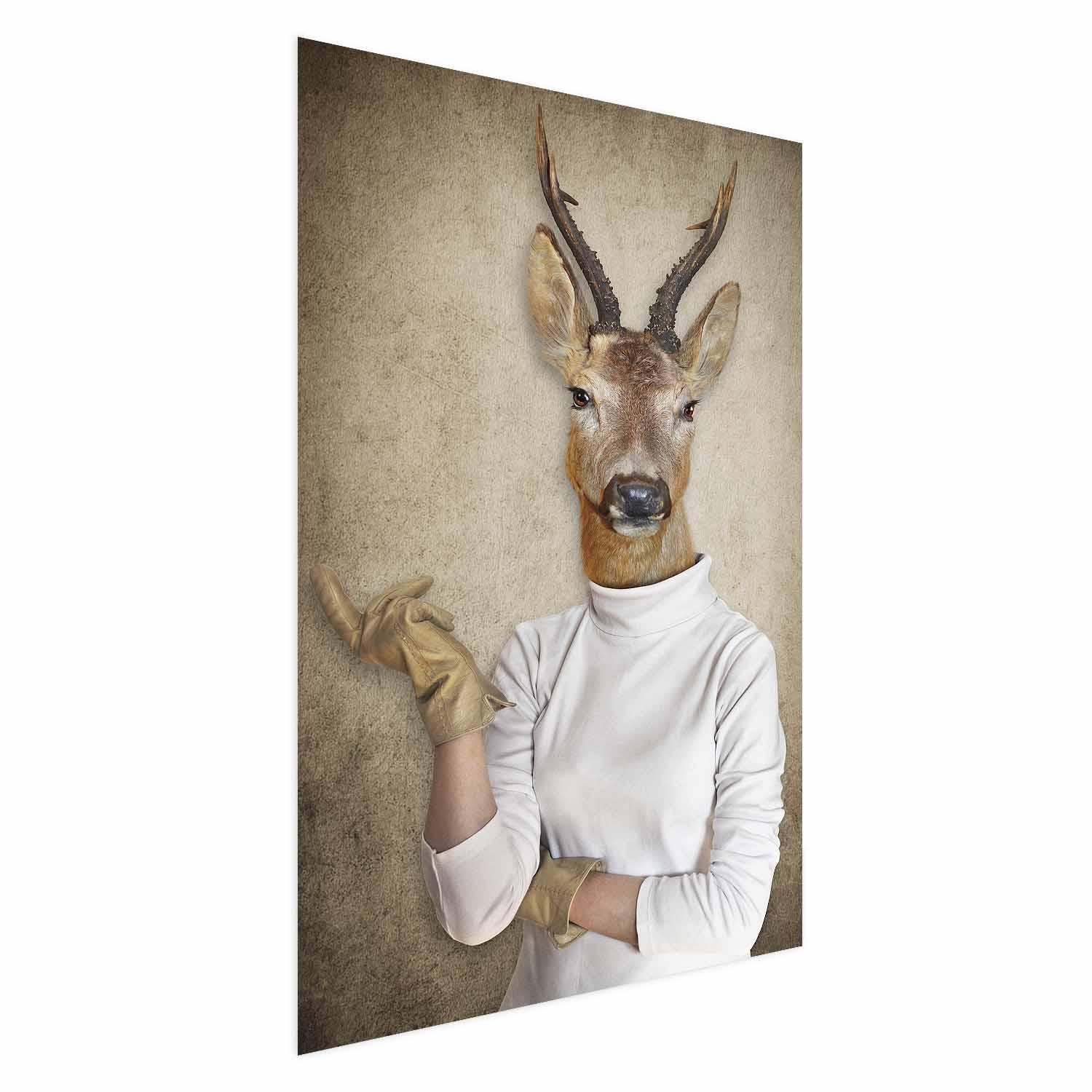 Plakat med dyremotiv - Husets Dame - 60 x 90 cm - Uden ramme