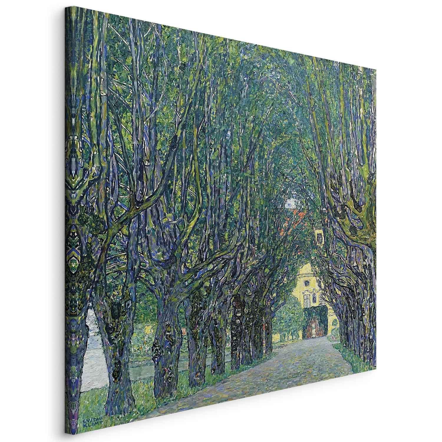 Gustav Klimt billede på lærred - Allé i parken ved Schloss Kammer - 40 x 40 cm - På italiensk lærred