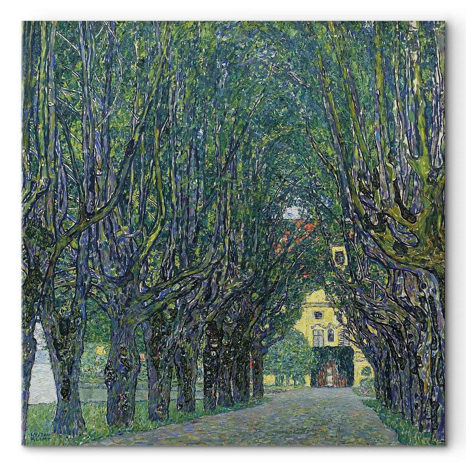 Gustav Klimt billede på lærred - Allé i parken ved Schloss Kammer - 40 x 40 cm - Premium Print