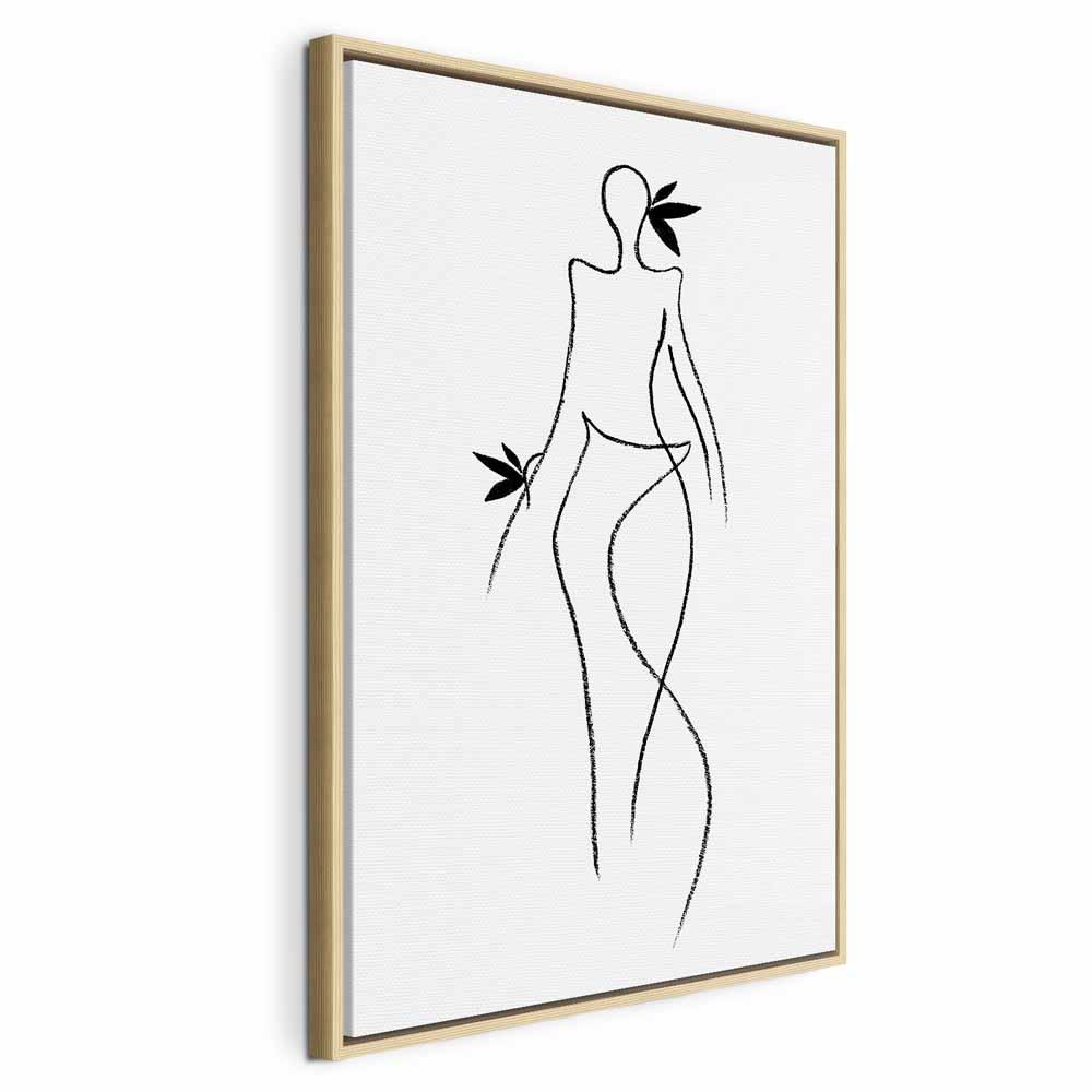 Lærredsbillede Exotic Dance lodret - kvindemotiv - 80 x 120 cm - I en naturlig træramme