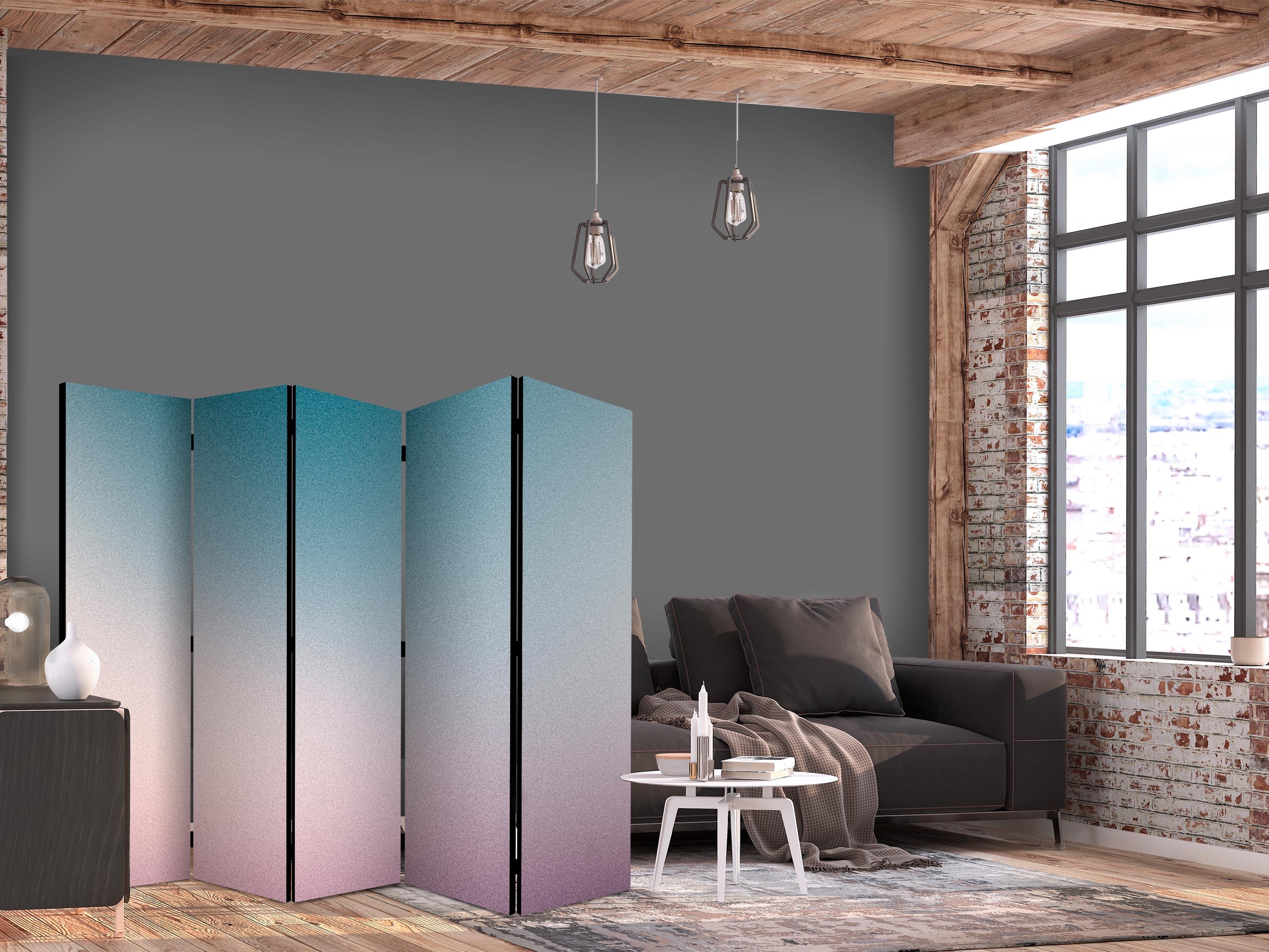 5-panels skærmvæg Nostalgisk Gradient - dæmpede farver - 225 x 172 cm - Akustik