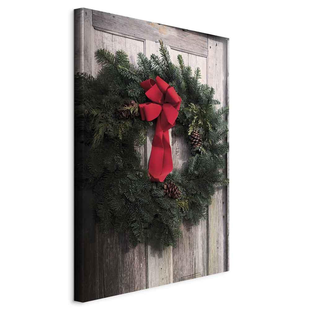 Lærredsbillede Julekrans lodret - 20 x 30 cm - På italiensk lærred