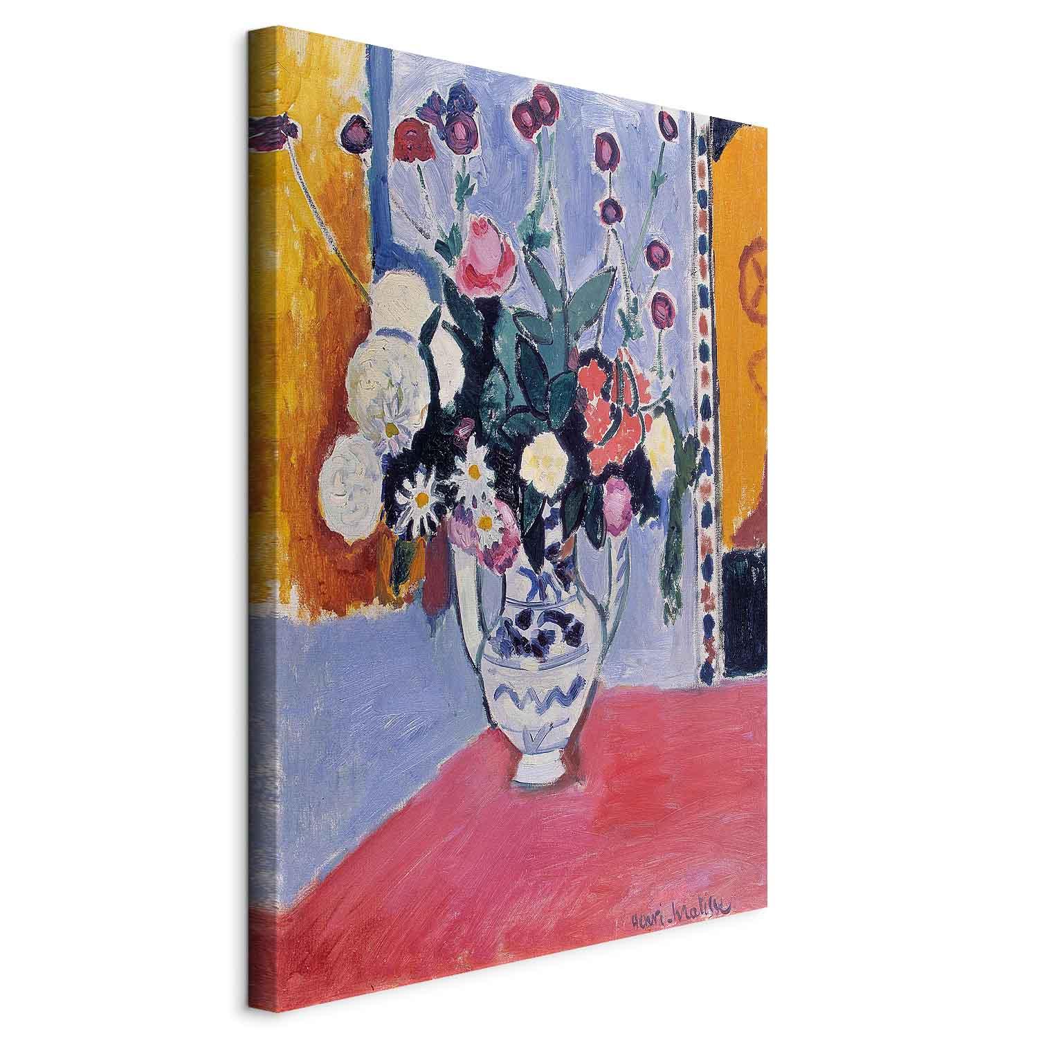 Henri Matisse billede på lærred - Buket i en vase med to hanke - 20 x 30 cm - På italiensk lærred