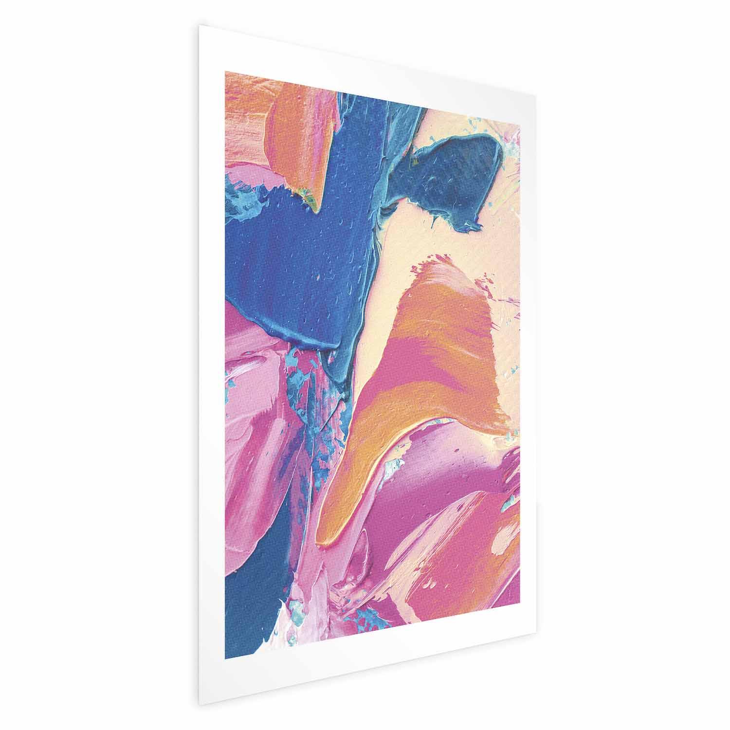 Abstrakt plakat Colorful Expression med stærke kontraster - 60 x 90 cm - Uden ramme