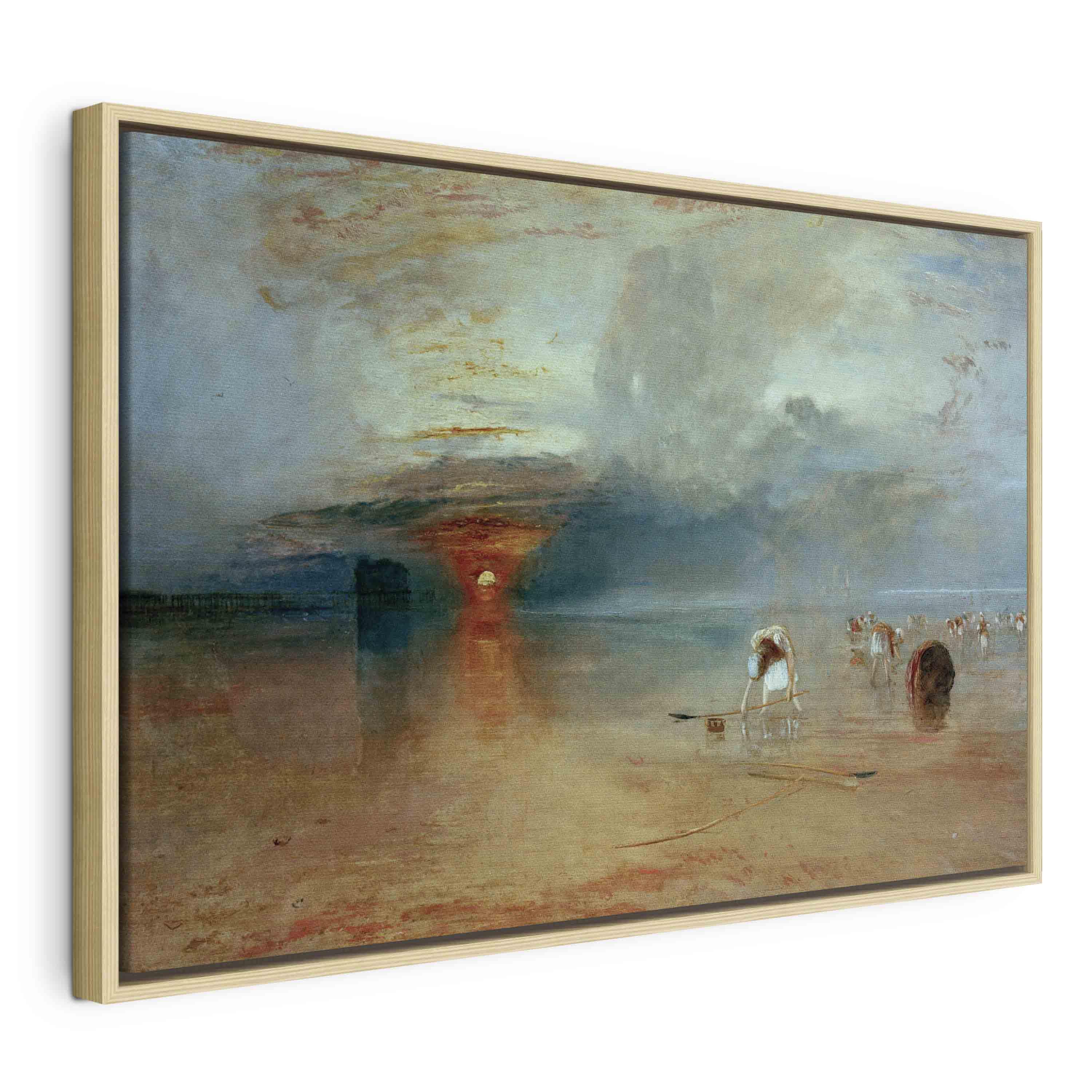 William Turner lærredsbillede - Calais-sandet ved lavvande - 120 x 80 cm - I en naturlig træramme