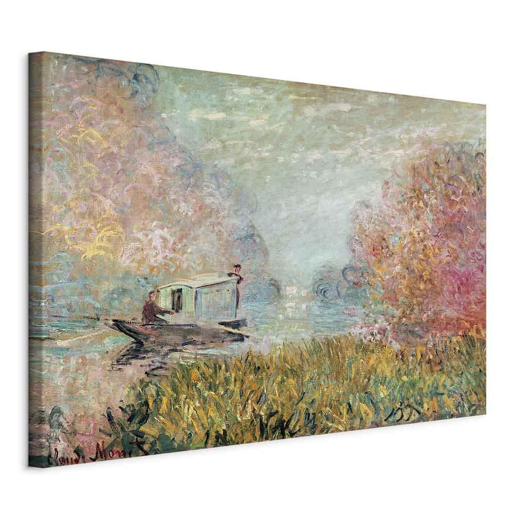 Claude Monet Båd på Seinen reproduktion på lærred - 90 x 60 cm - Standard