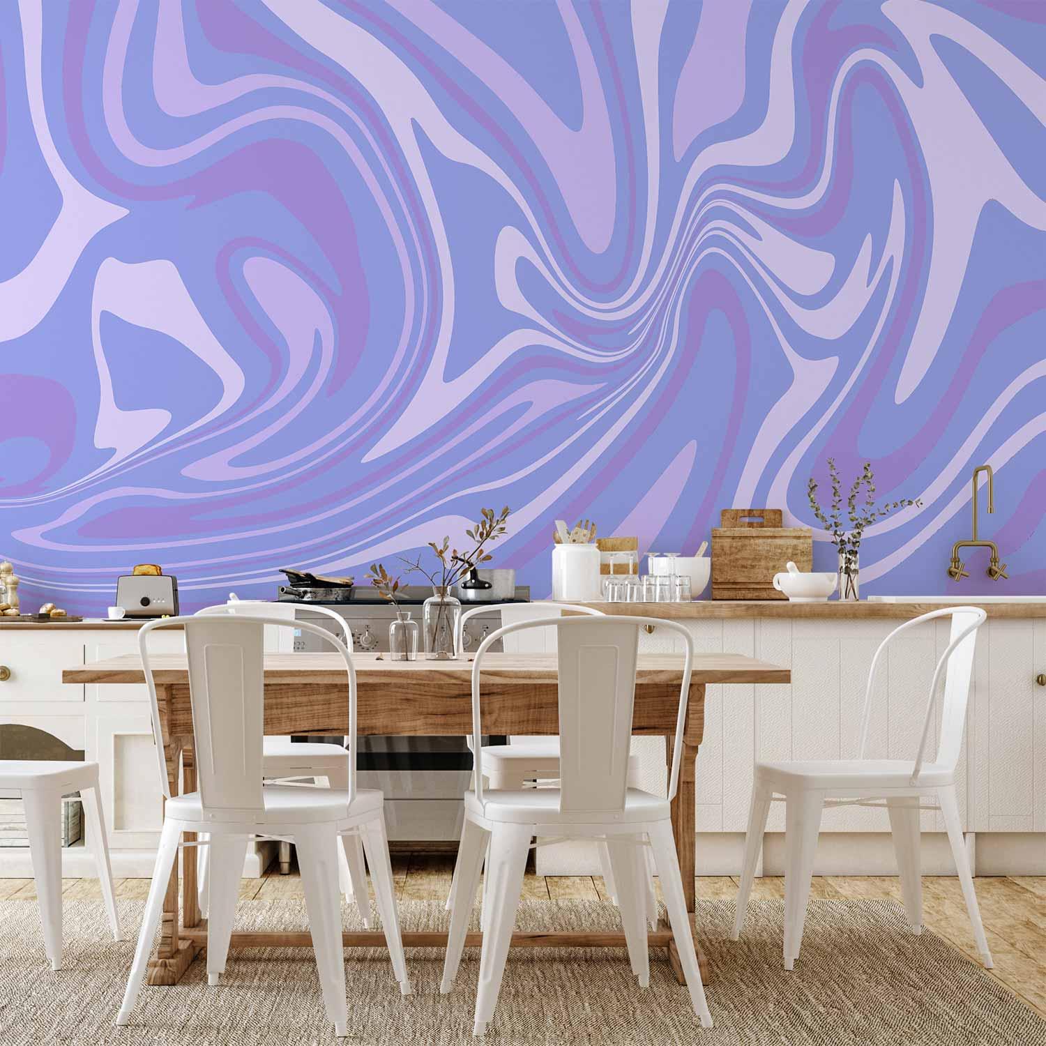 Fototapet Purple Composition - abstrakt fototapet i violet, lilla og lavendel - 400 x 280 cm - Vandtæt