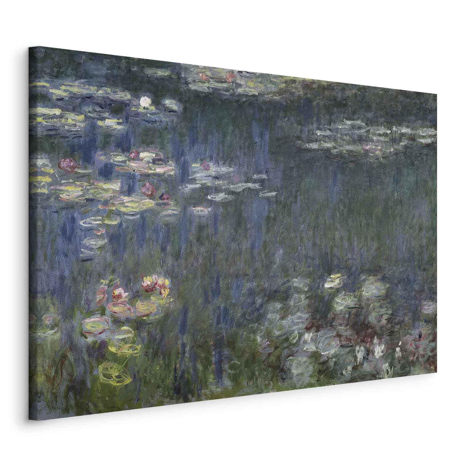 Claude Monet Åkander: Grønne Refleksioner lærredsbillede - 120 x 80 cm - På italiensk lærred