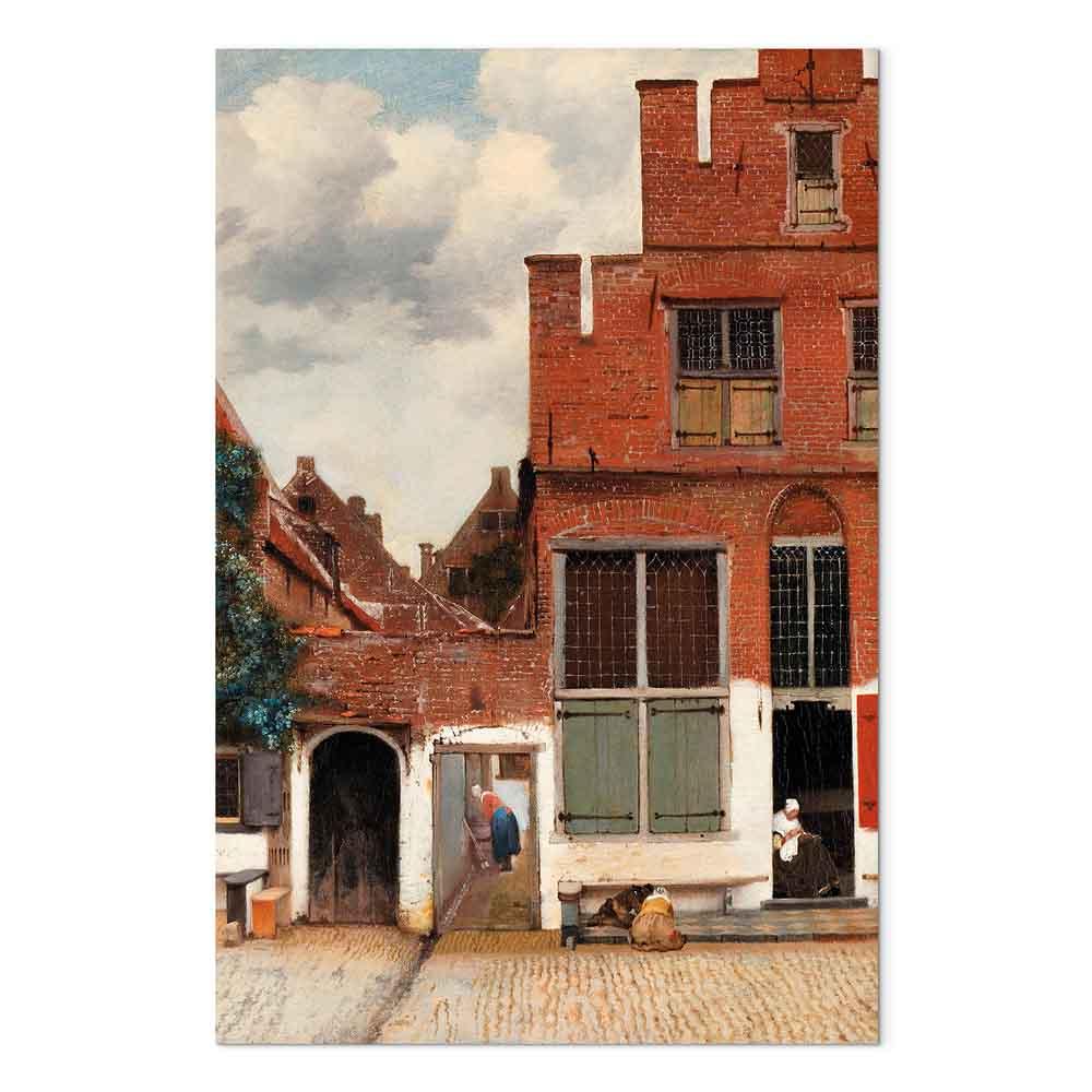 Jan Vermeer billede på lærred - Det lille stræde - 60 x 90 cm - Akustisk