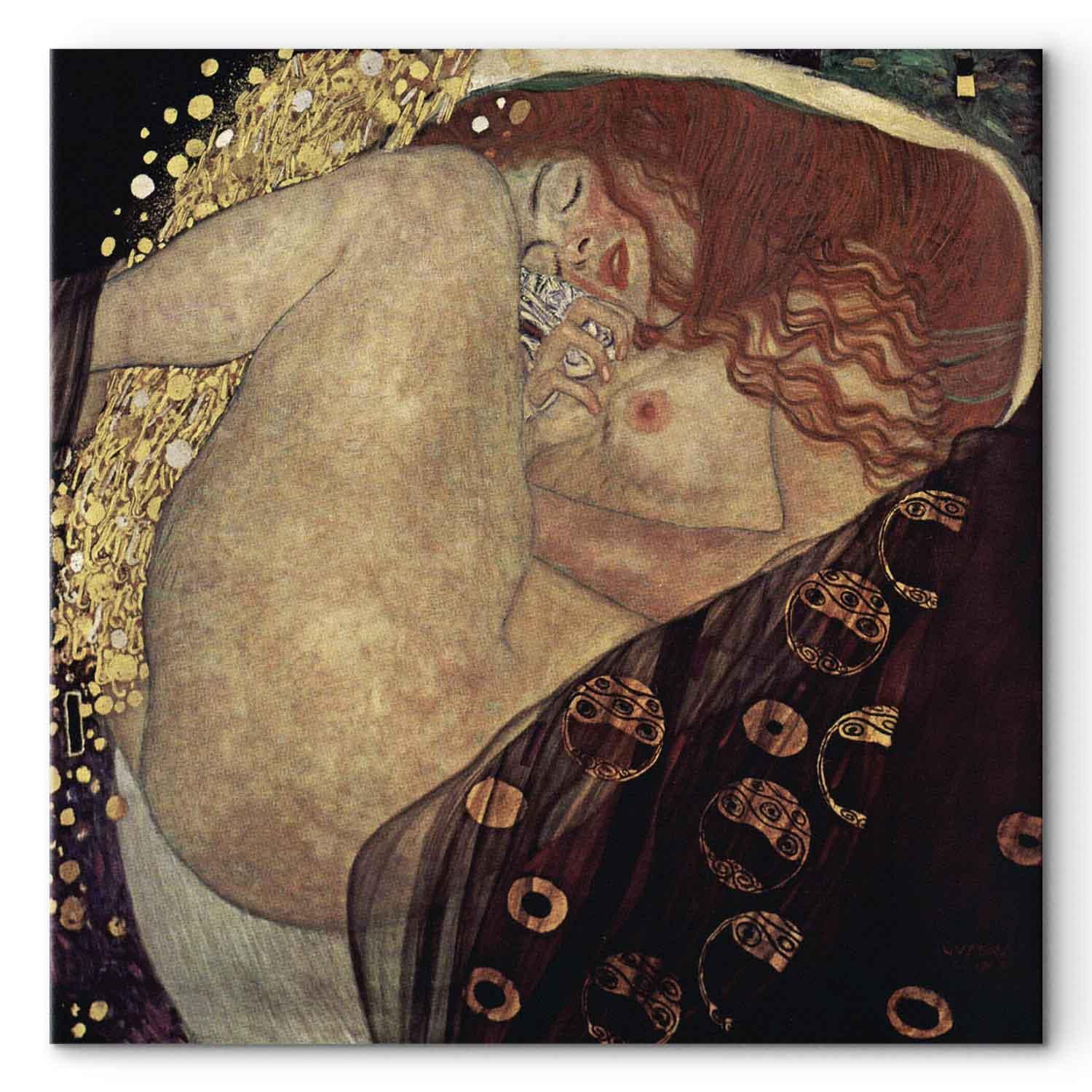 Gustav Klimt Danaë billede på lærred - 60 x 60 cm - Premium Print