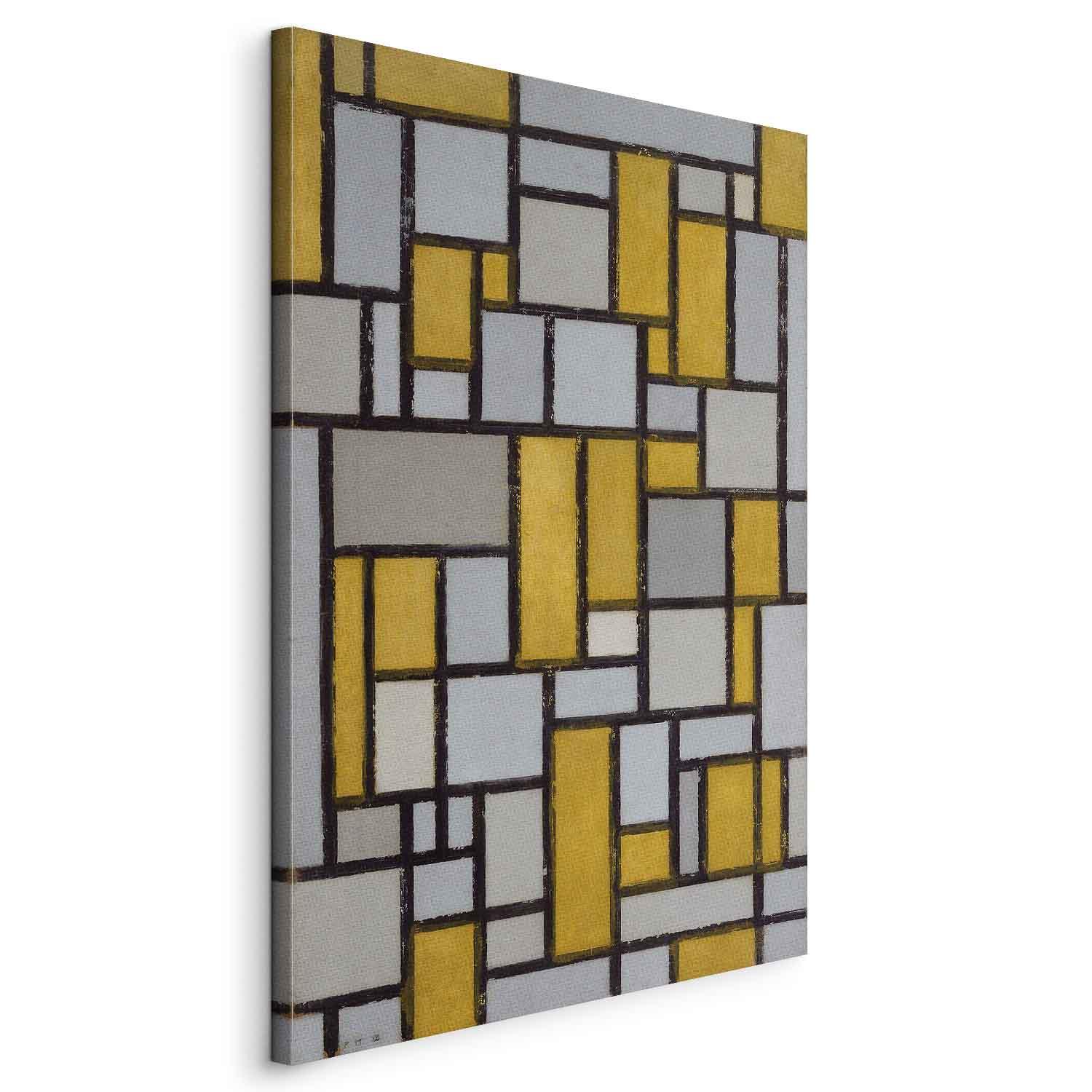 Piet Mondrian XXL-billede på lærred - Komposition med gitter 35 - 93 x 140 cm