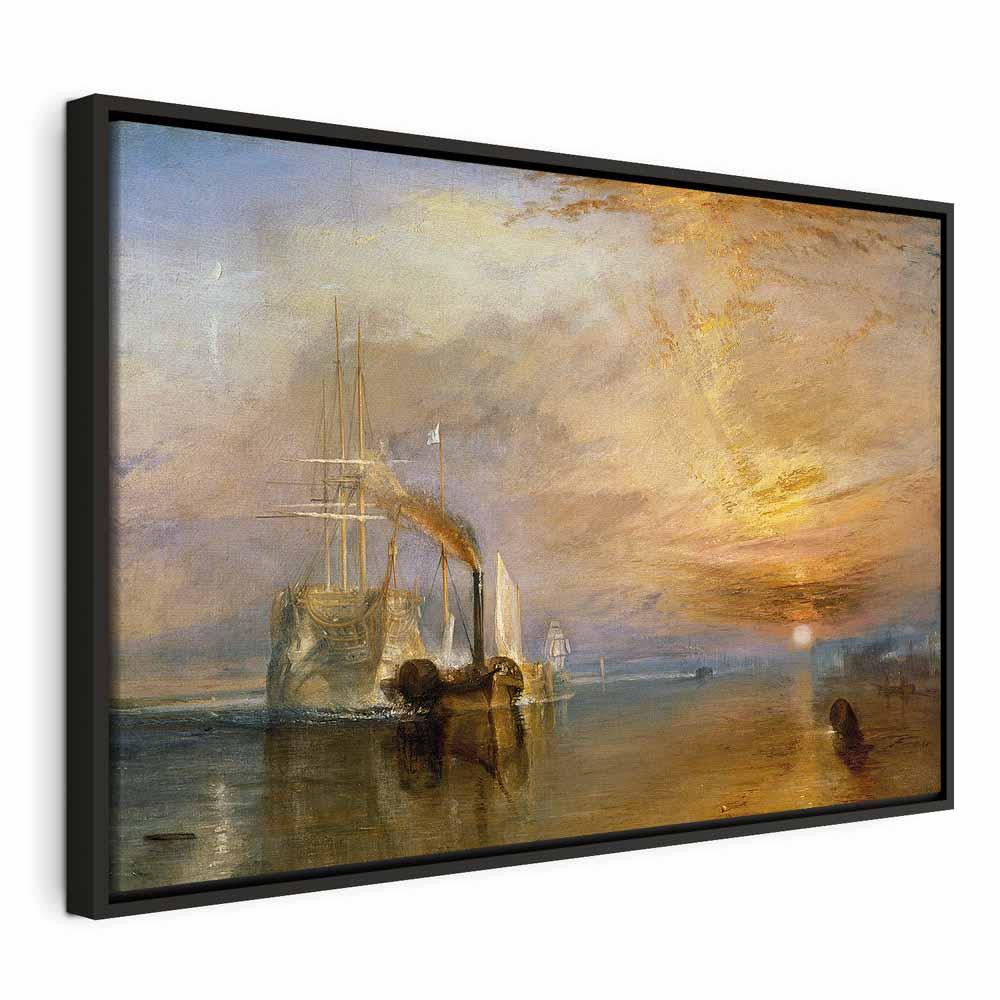 William Turner Den kæmpende Temeraire - billede på lærred - 90 x 60 cm - I en sort træramme