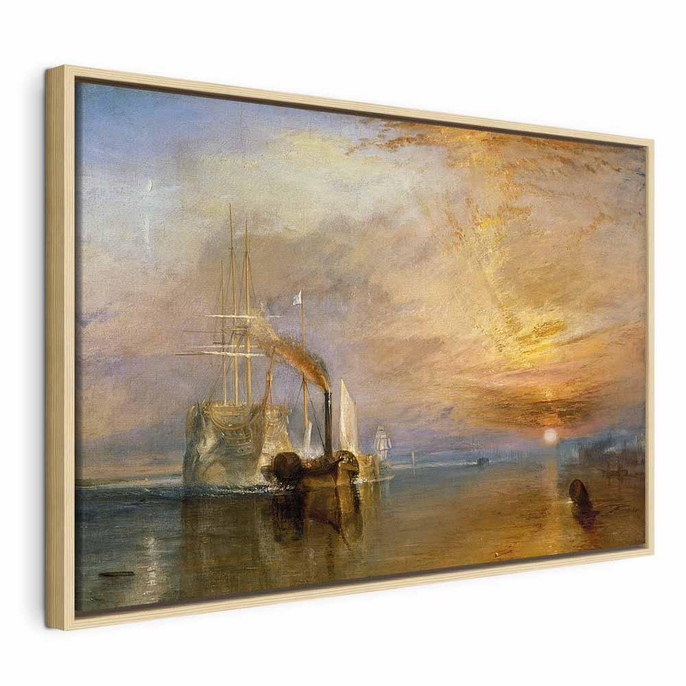 William Turner Den kæmpende Temeraire - billede på lærred - 60 x 40 cm - I en naturlig træramme