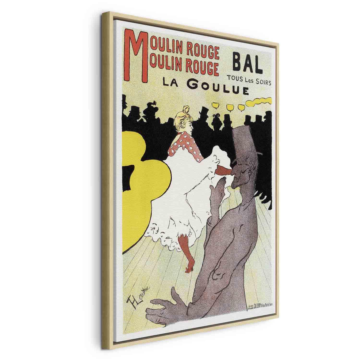 Henri de Toulouse-Lautrec Moulin Rouge - La Goulue billede på lærred - 40 x 60 cm - I en naturlig træramme
