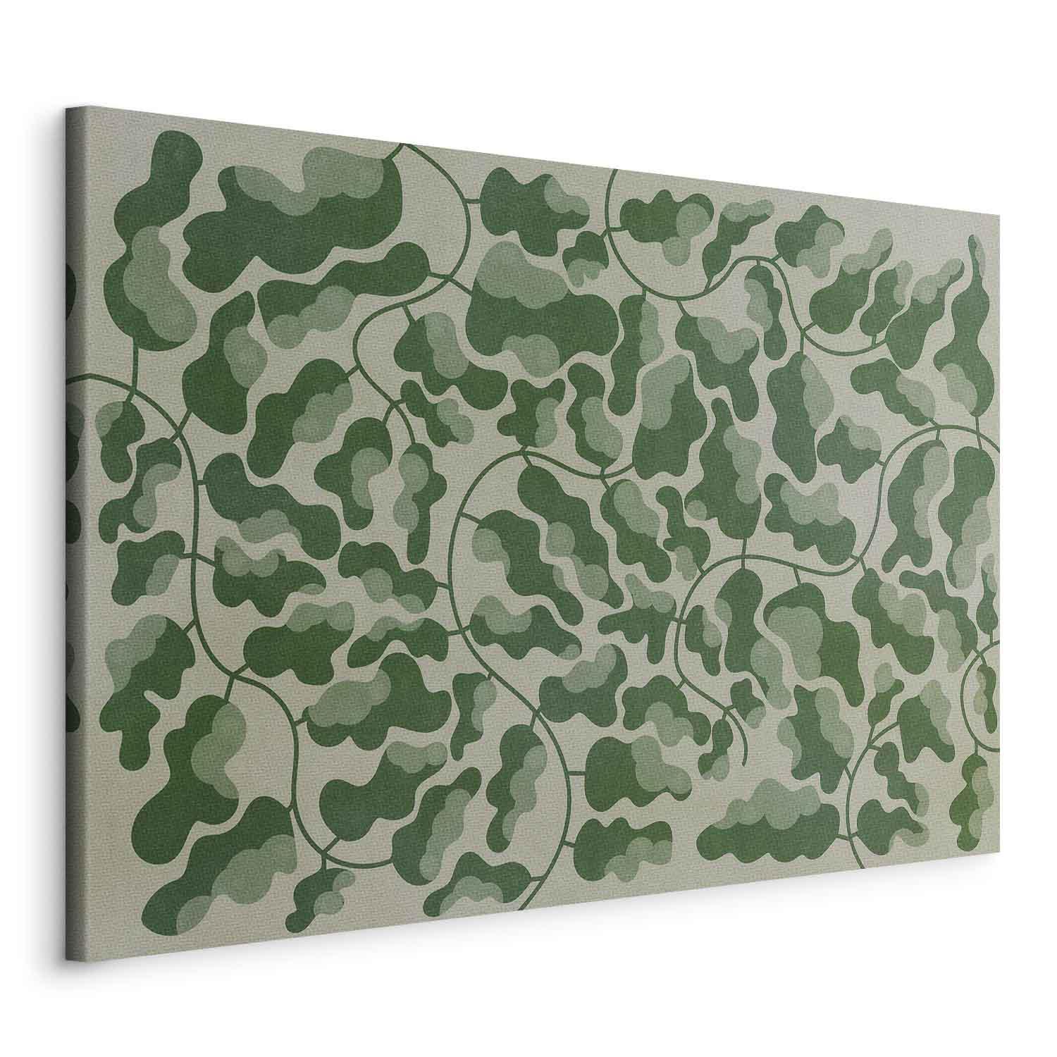 Billede på lærred Green Labyrinth med bladmotiv - 120 x 80 cm - På italiensk lærred