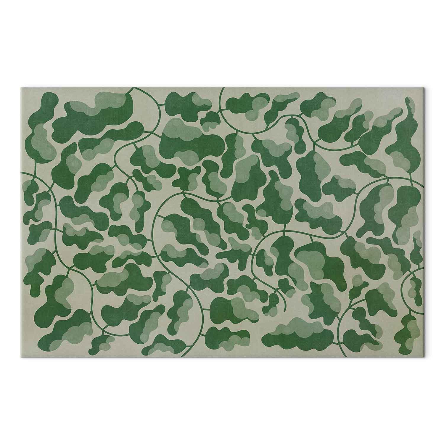 Billede på lærred Green Labyrinth med bladmotiv - 60 x 40 cm - Akustisk