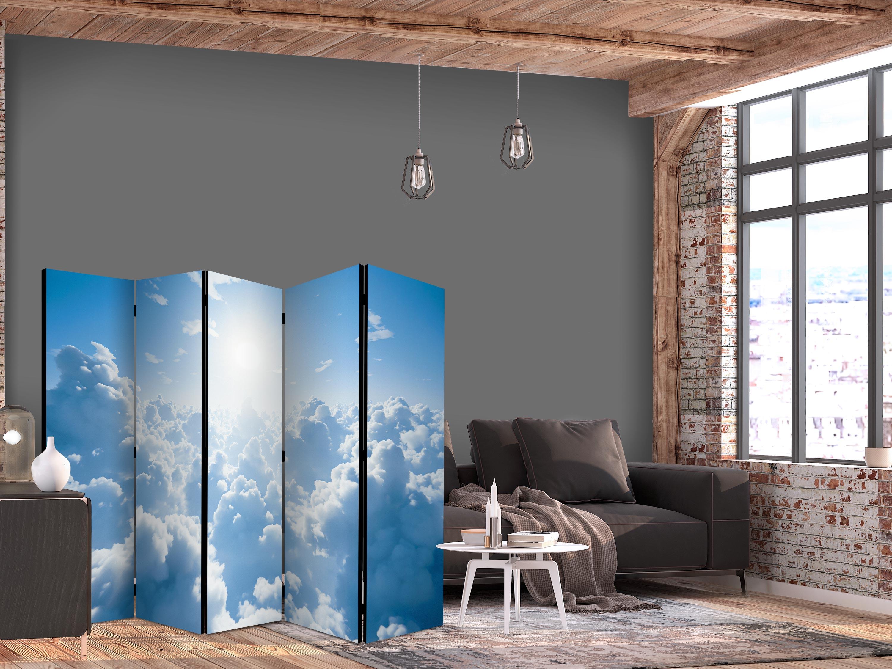 5-panels skærmvæg Heavenly Calm: Solens varme stråler - 225 x 172 cm - Akustik