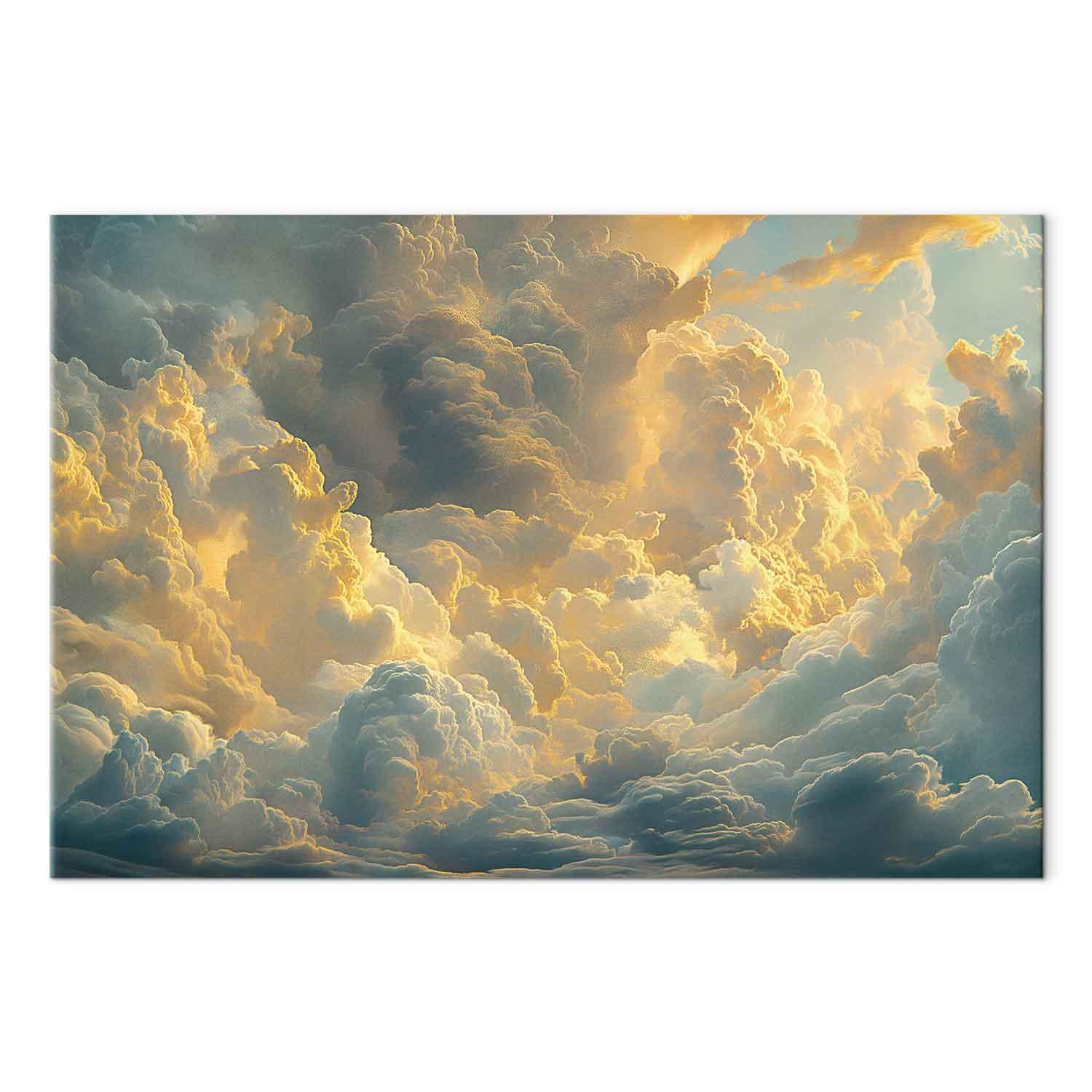 Lærredsbillede Last Breath of the Day - Skyer i aftenlys - 90 x 60 cm - Premium Print