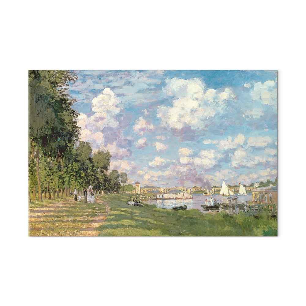 Claude Monet billede på lærred - Havnen i Argenteuil - 90 x 60 cm - Akustisk