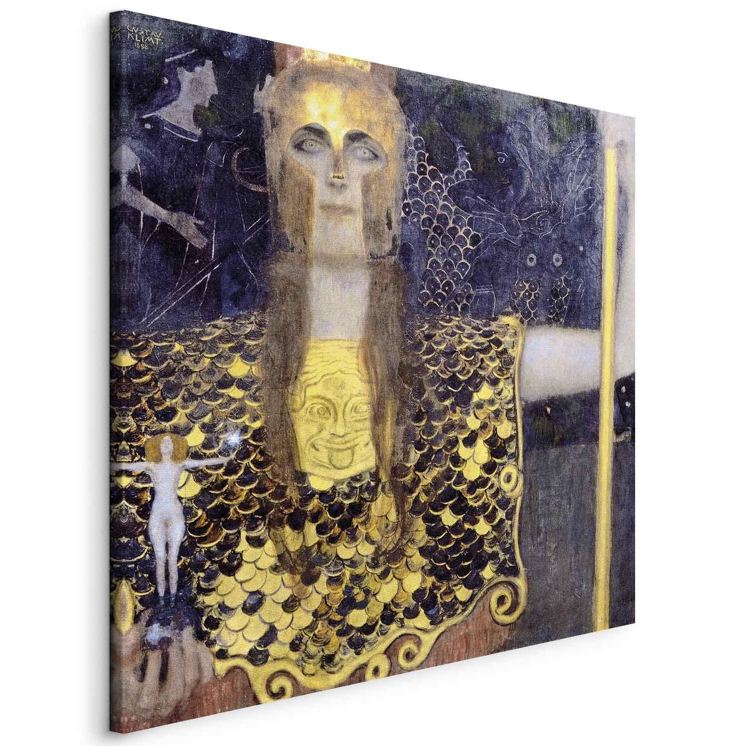 Gustav Klimt Pallas Athene lærredsbillede - 40 x 40 cm - På italiensk lærred