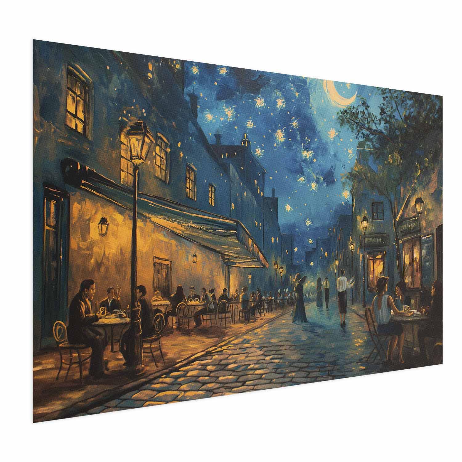 Plakat med Paris-gade i Vincent van Gogh-inspireret stil - 42 x 29.7 cm - Uden ramme