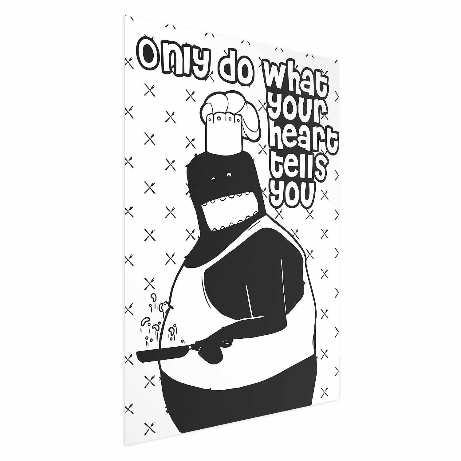 Citatplakat - Gør kun det, dit hjerte fortæller dig - 60 x 90 cm - Uden ramme