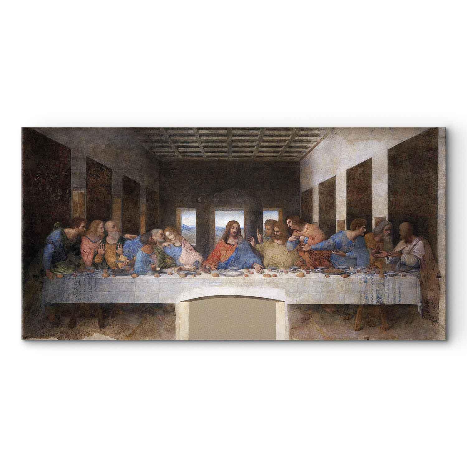 Leonardo da Vinci - Den sidste nadver billede på lærred - 60 x 30 cm - Premium Print