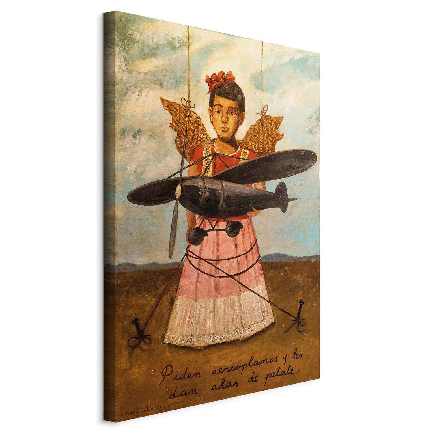 Frida Kahlo billede på lærred - De bad om fly og fik stråvinger - 20 x 30 cm - På italiensk lærred