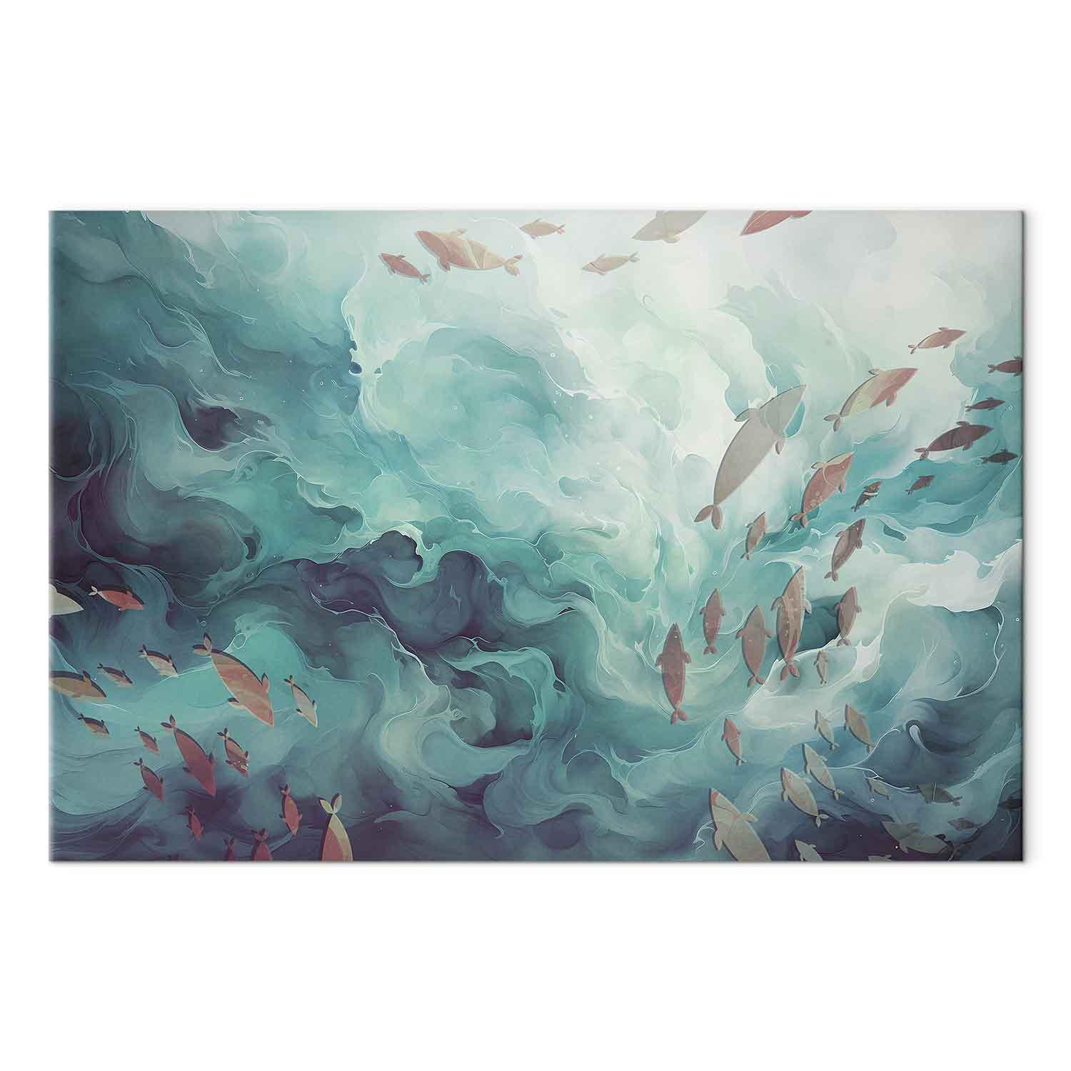 Lærredsbillede Fisk i havet - 30 x 20 cm - Premium Print