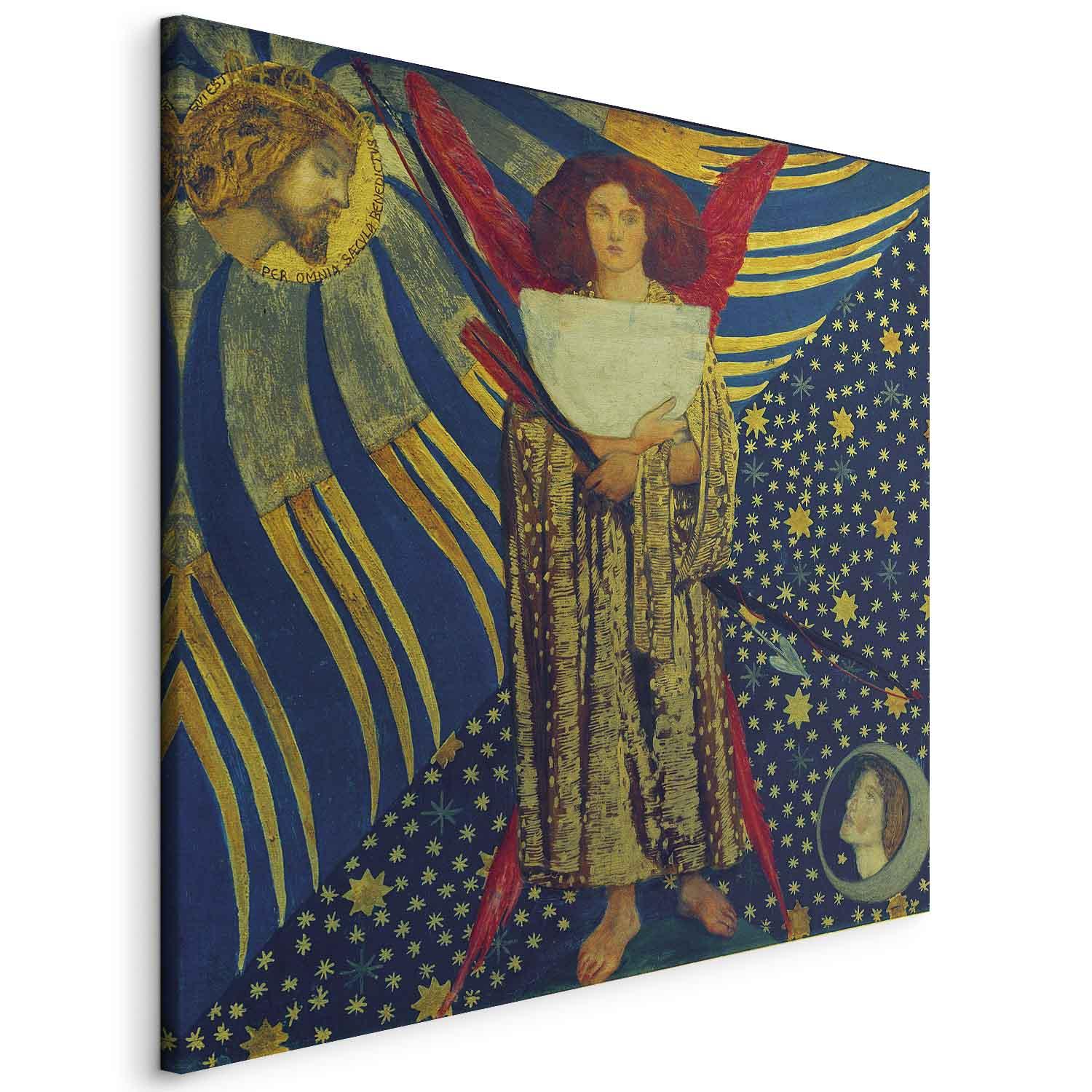 Dante Gabriel Rossetti - Dantis Amor billede på lærred - 40 x 40 cm - På italiensk lærred