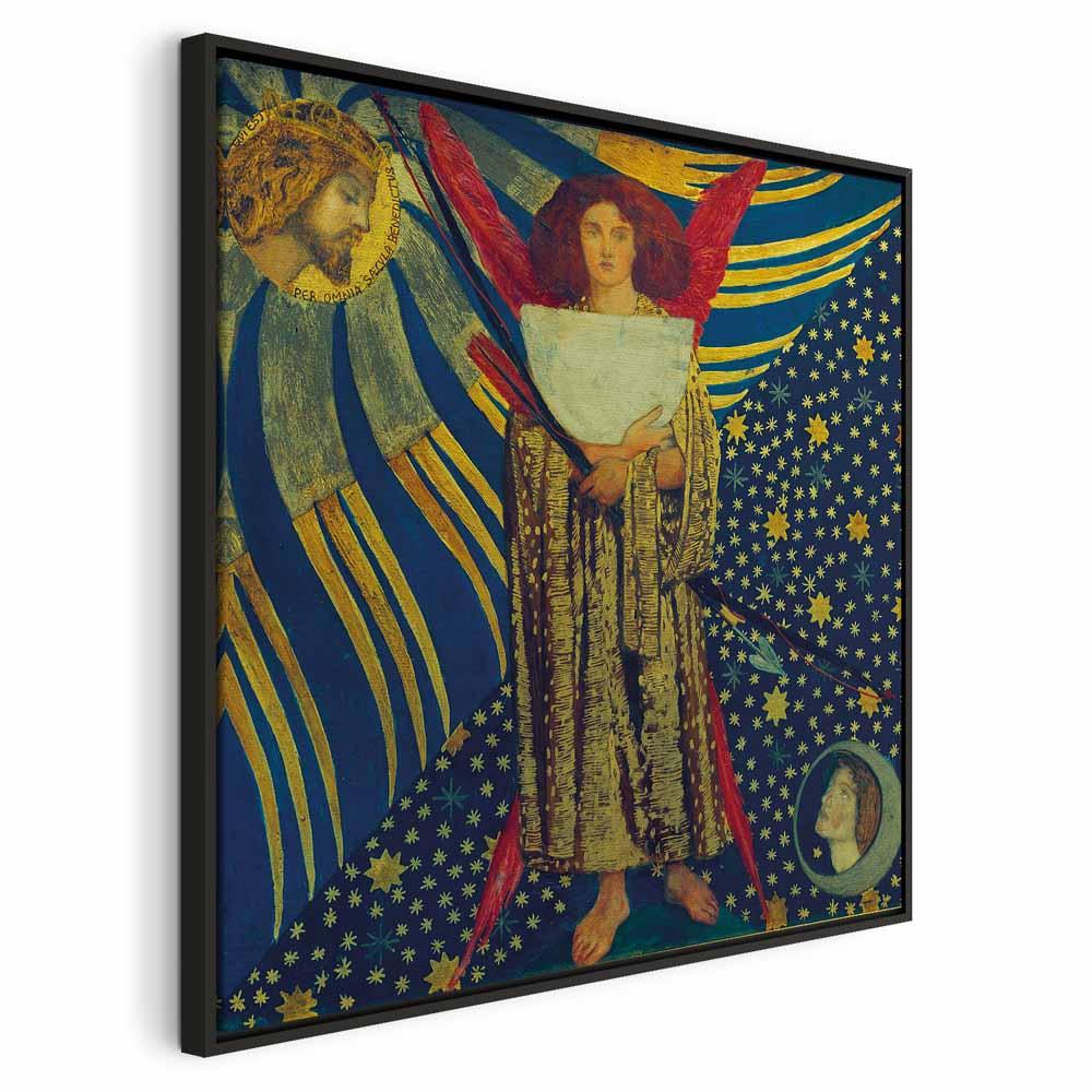 Dante Gabriel Rossetti - Dantis Amor billede på lærred - 80 x 80 cm - I en sort træramme