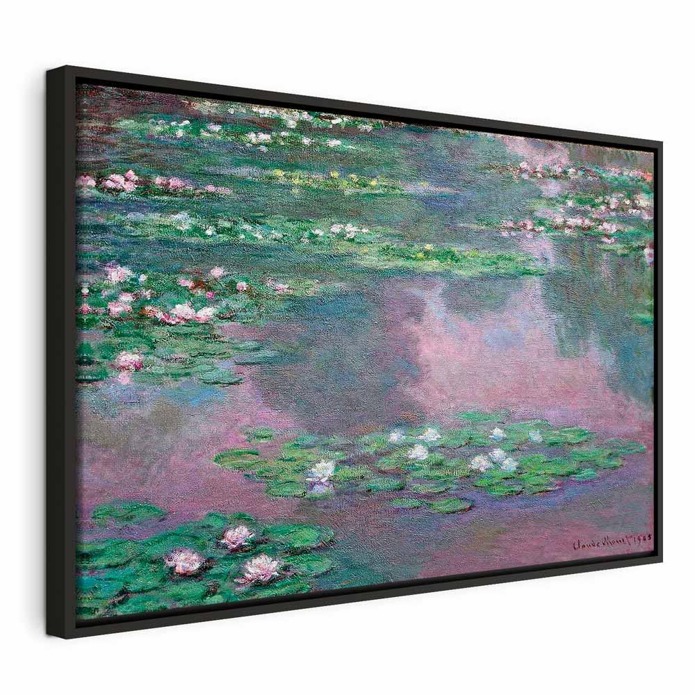 Claude Monet Åkander billede på lærred - 60 x 40 cm - I en sort træramme