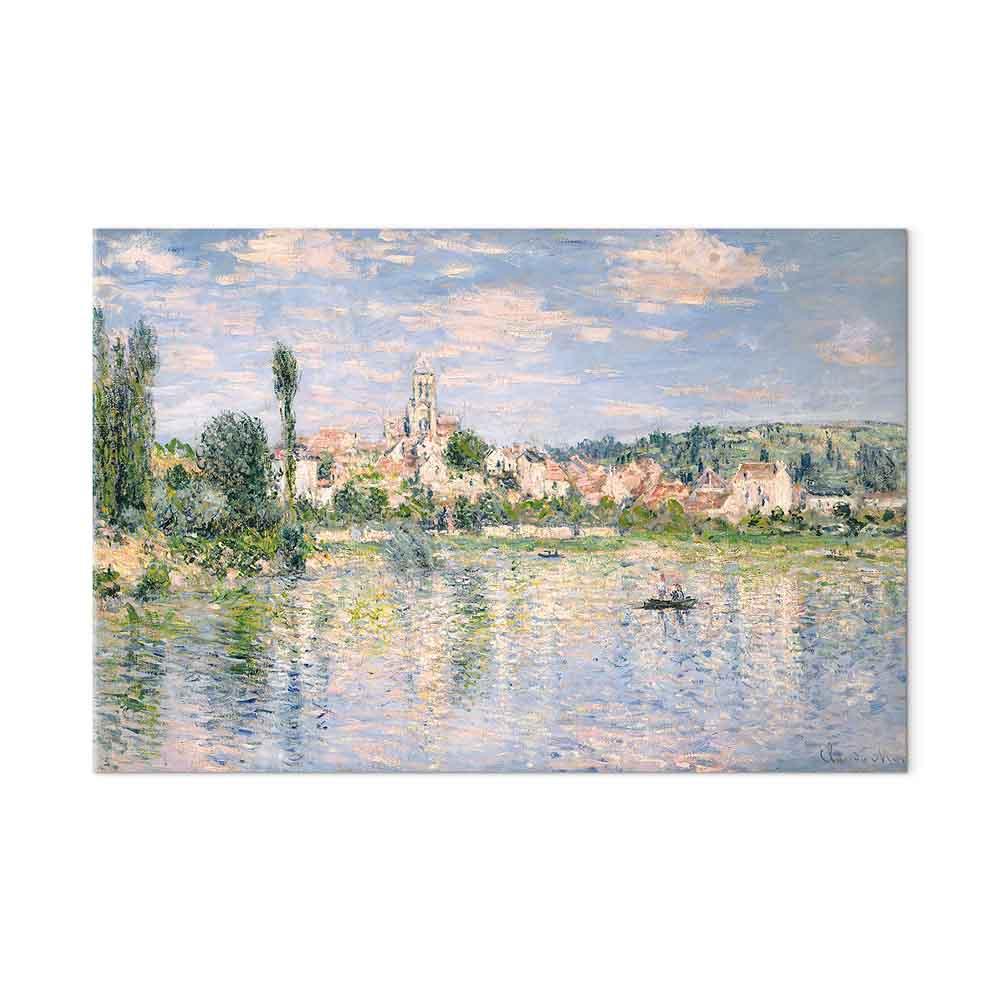 Claude Monet lærredsbillede - Vue de Vétheuil, sommer - 60 x 40 cm - Akustisk