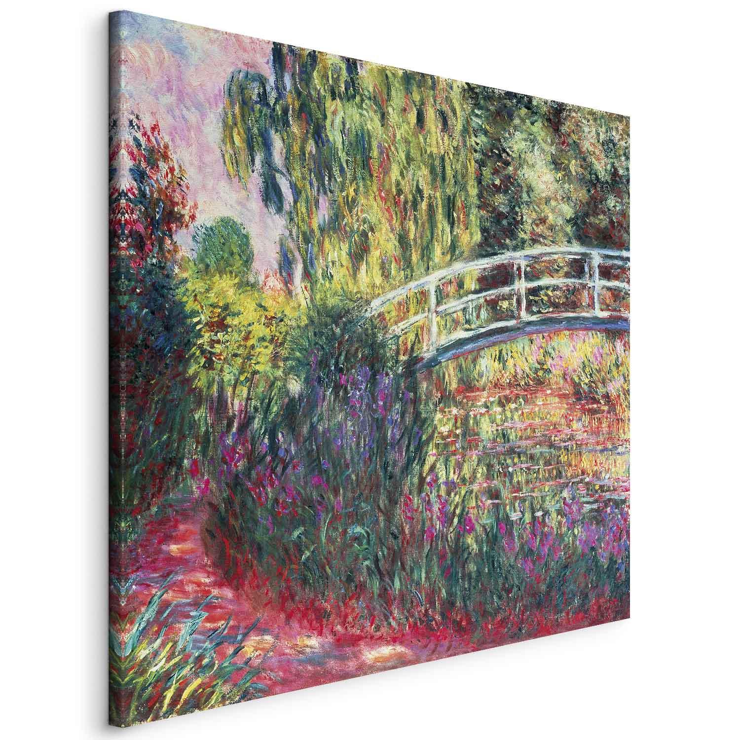 Claude Monet Den japanske bro - billede på lærred - 80 x 80 cm - På italiensk lærred