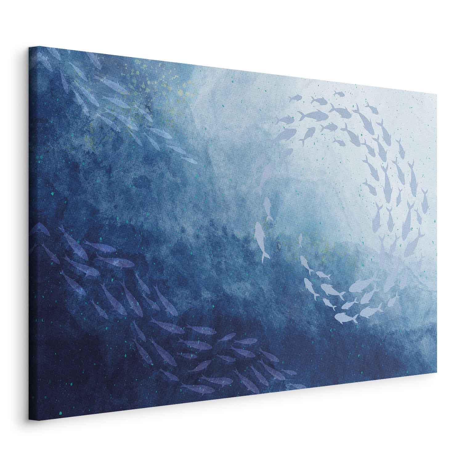 Billede på lærred Havets dybder med fisk - 90 x 60 cm - På italiensk lærred