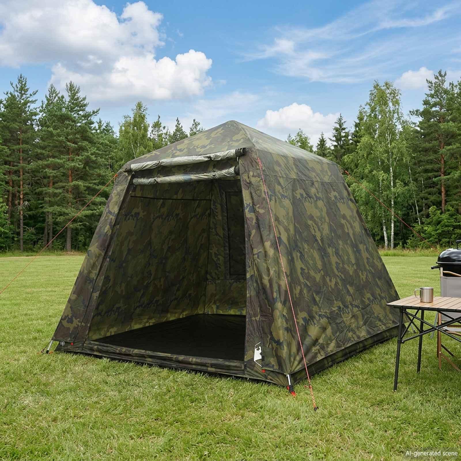 Fisketelt til 4 personer med hurtig opsætning - lys camouflage