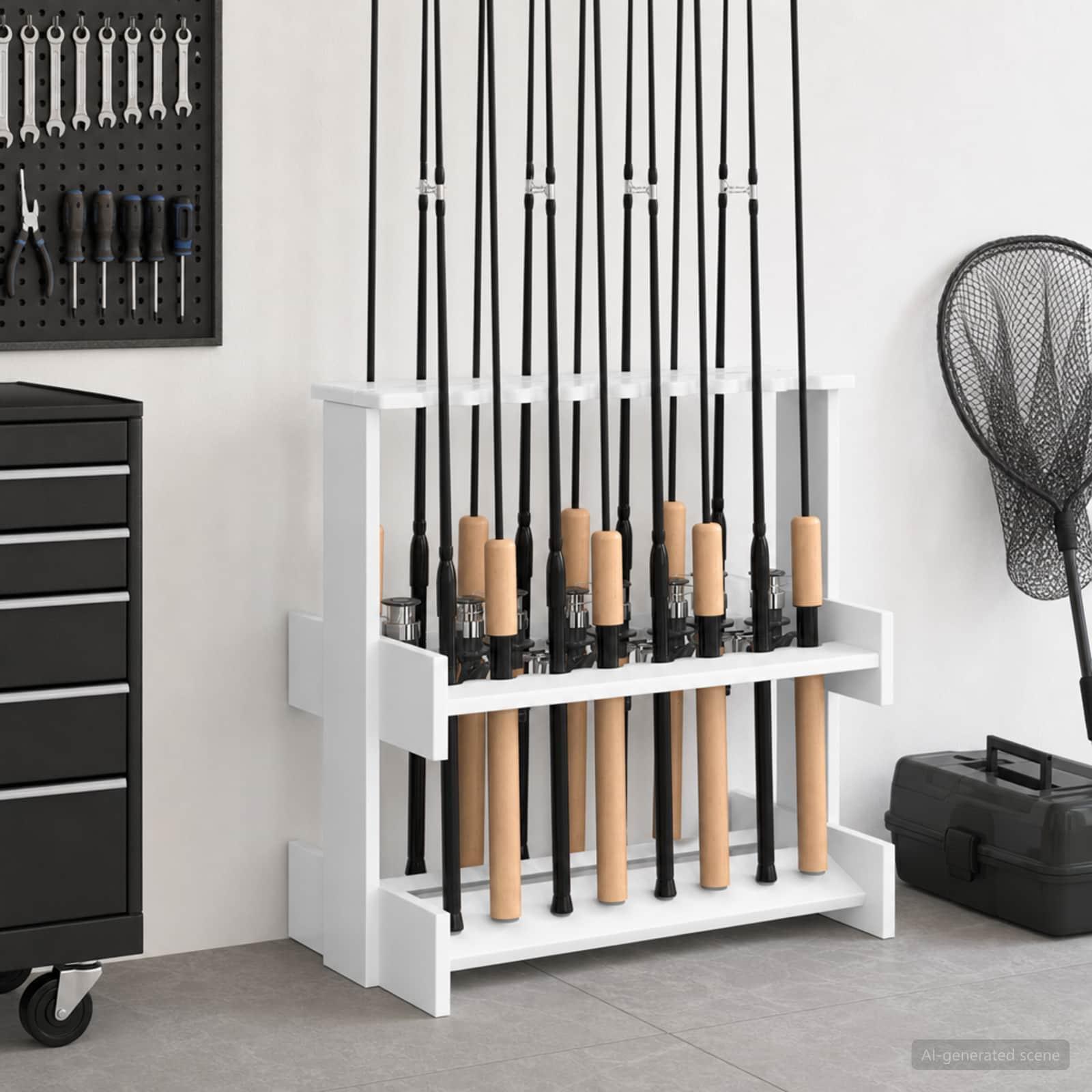 Billardkøholder fritstående 60 x 35 x 60 cm gloss hvid