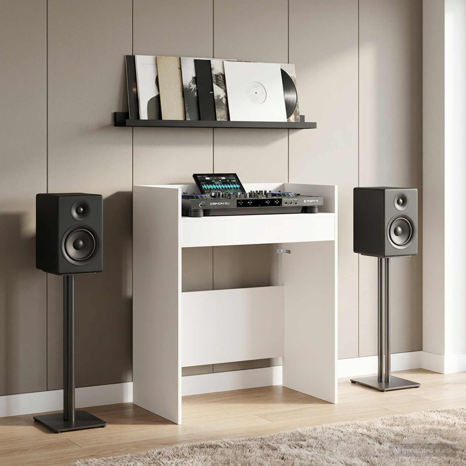 vidaXL DJ Bord Hvid 62 x 45 x 102 cm Konstrueret træ